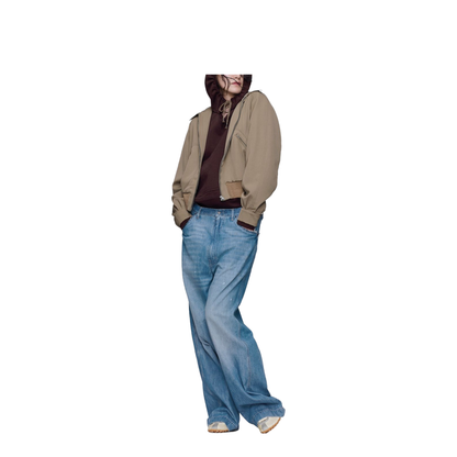 Beige Virgin Wool Zip-Up Jacket - Image 5