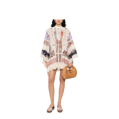 Rhiannon Printed Cotton Mini Dress - Image 4