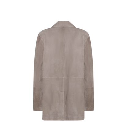 Light Brown Suede Single-Breasted Blazer - Image 2