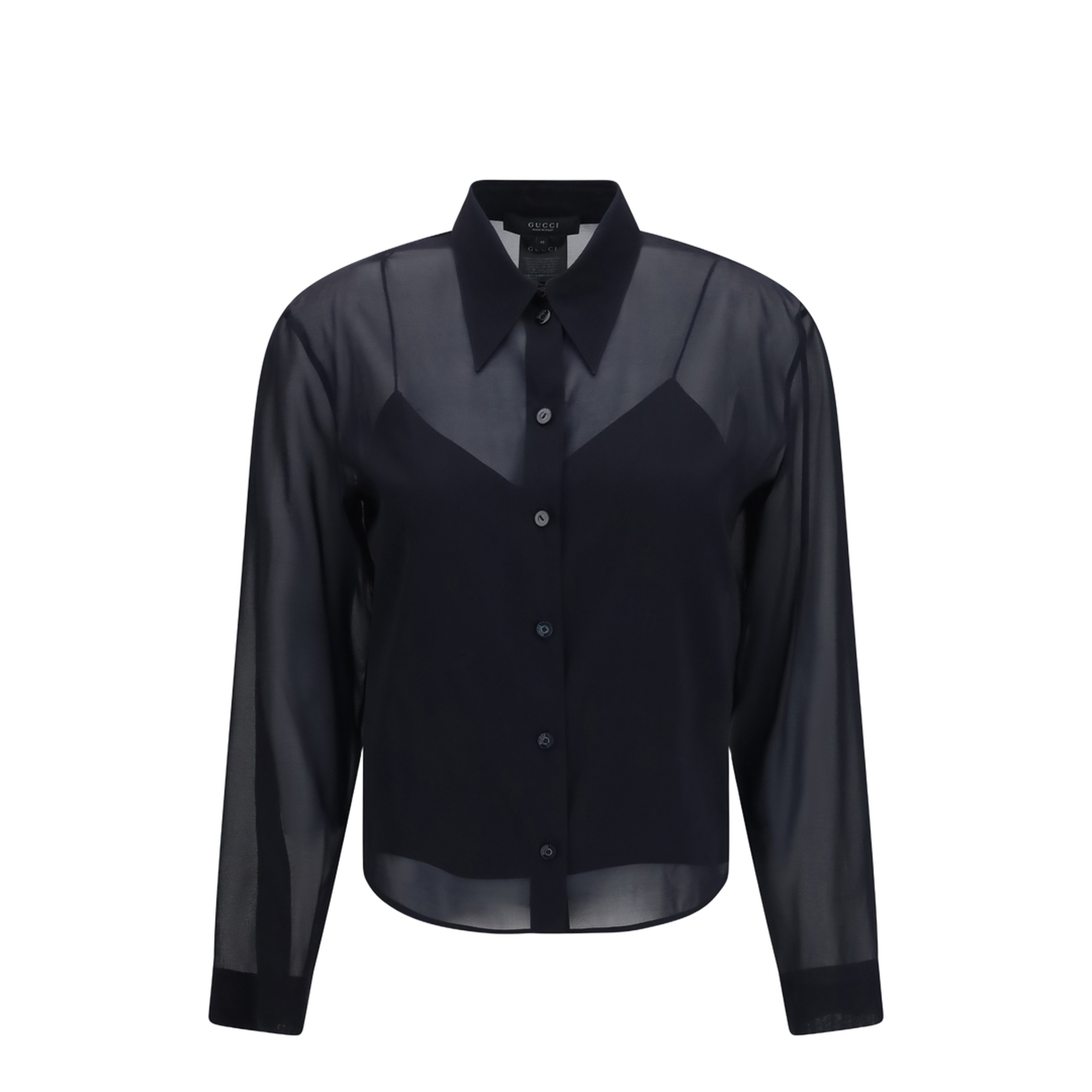 Stretch Silk Chiffon Shirt - Image 1