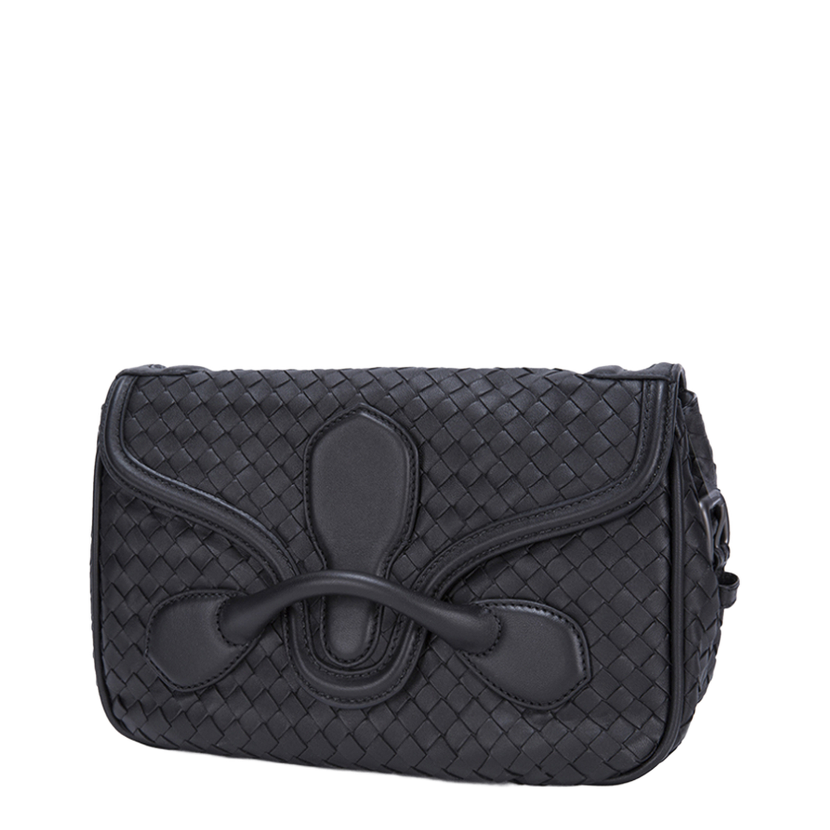 Intrecciato Leather Shoulder Bags - Black - Image 2