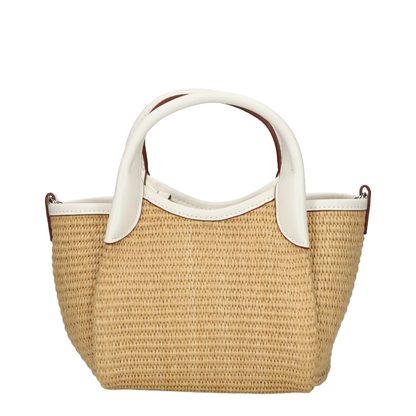 Durini 24 S Woven Straw Crossbody Bag - Naturale/Bianco - Image 2
