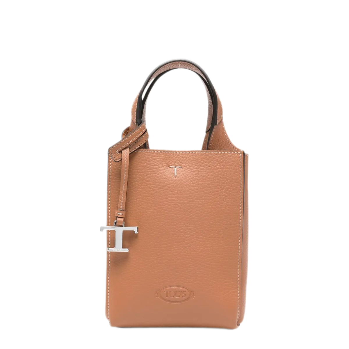 Micro Small Calf Leather Handbag - Brown - Image 1