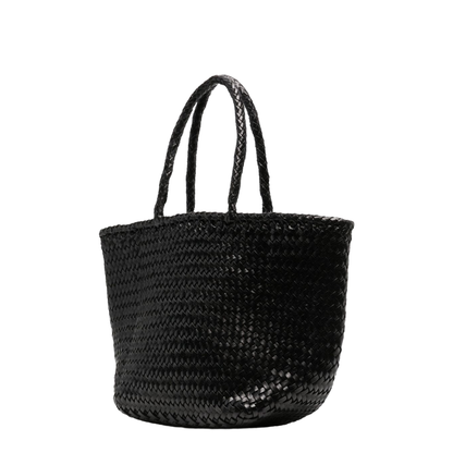 Grace Basket Small Buffalo Calf Leather Top-Handle Bag - Black - Image 4