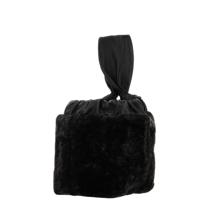 Black Shearling Clutch - Image 2
