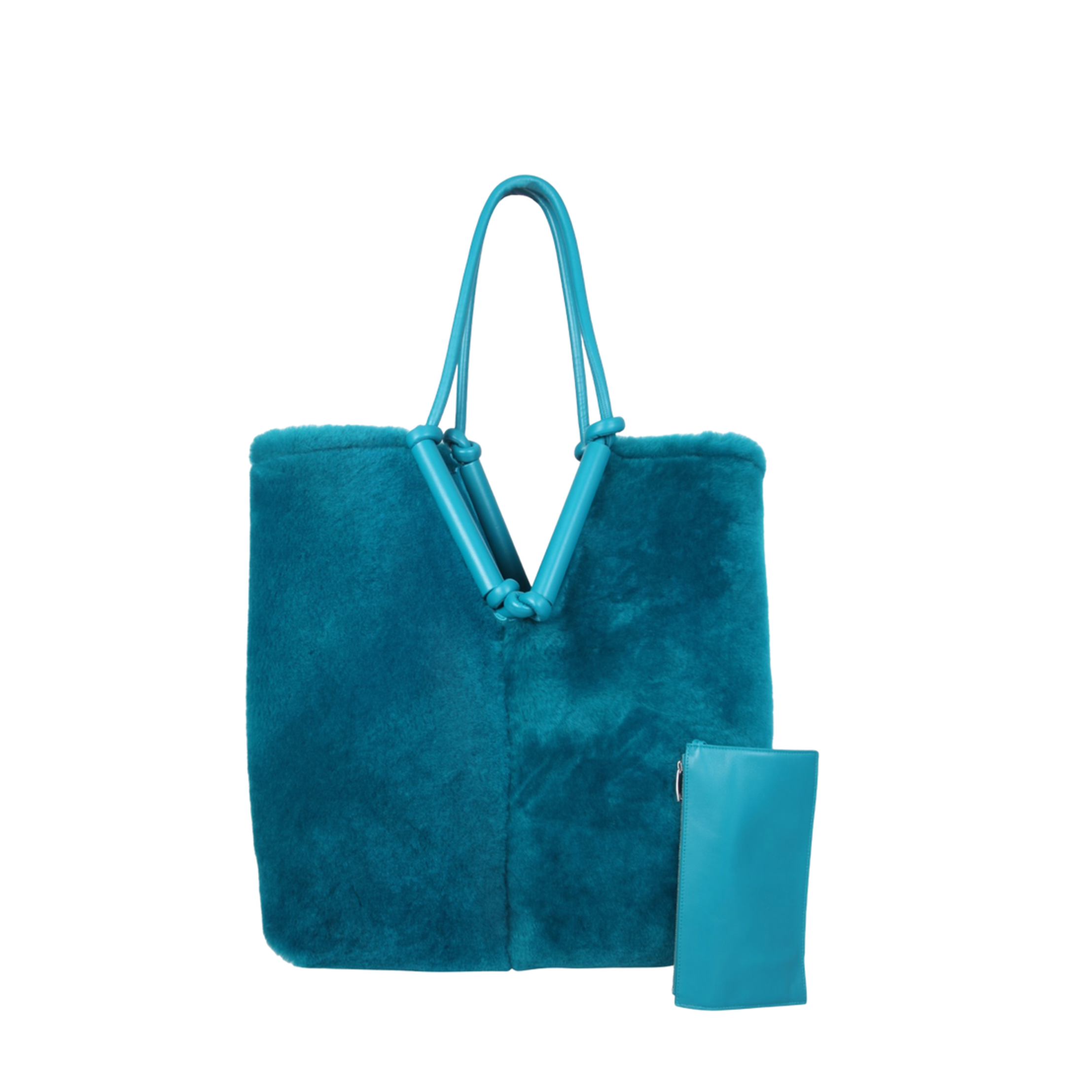 Bolster Medium Lambskin Tote Bags - Blue - Image 6