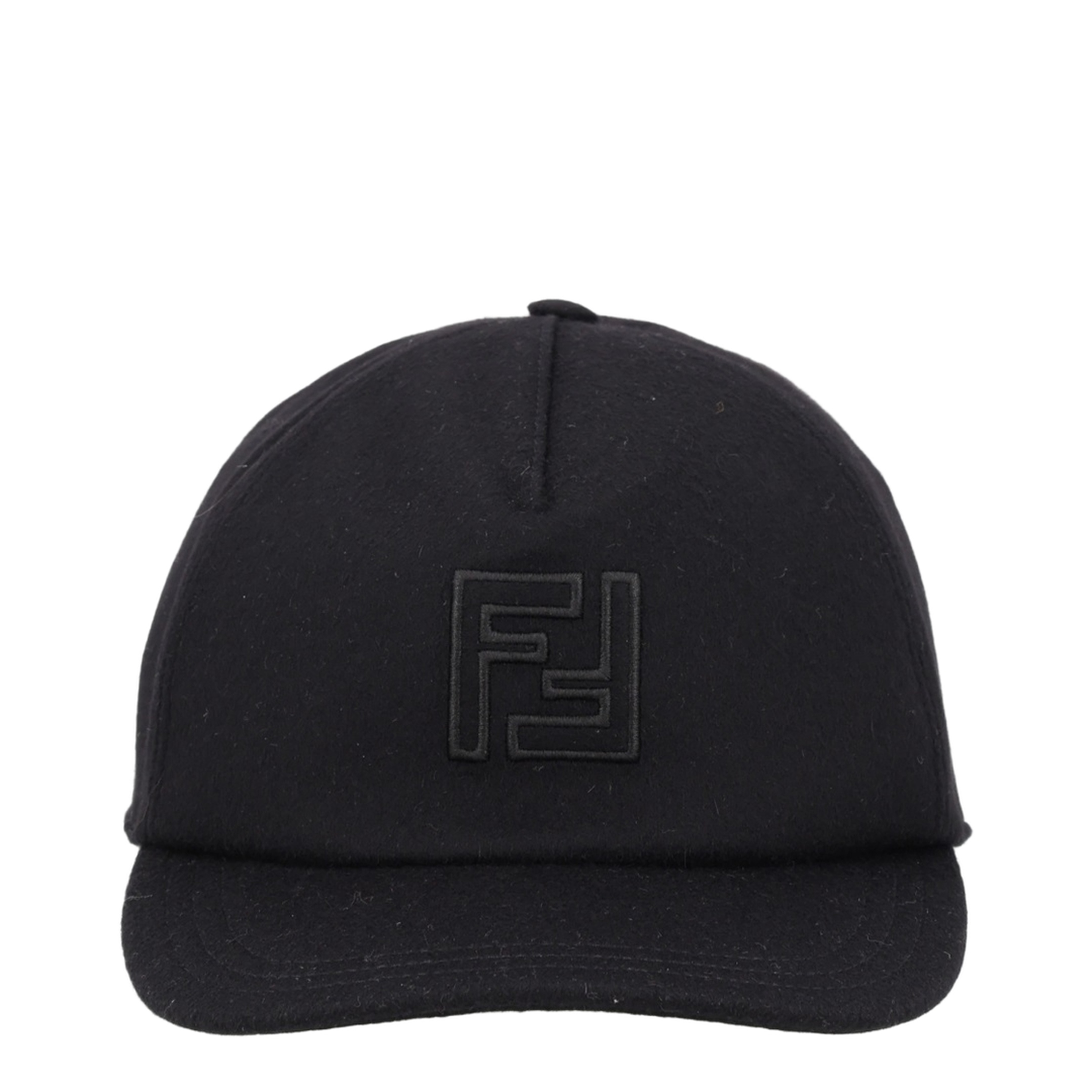 Black Wool and Cashmere Baseball Cap - Image 1