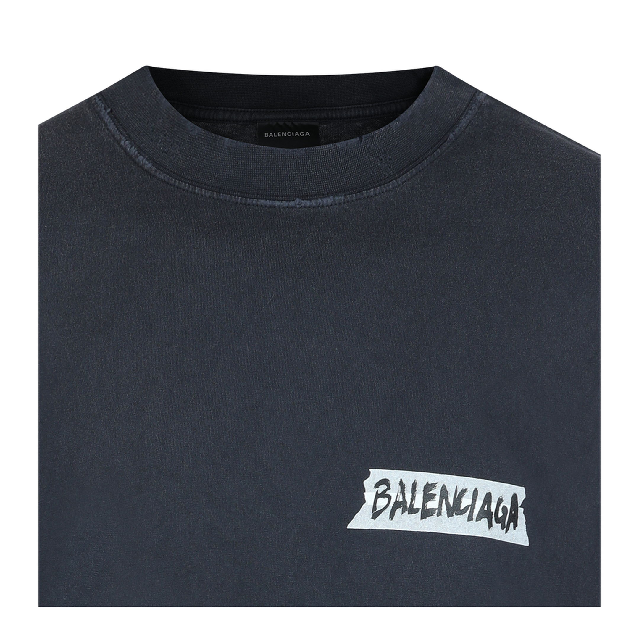 Masking Tape T-shirt Medium Fit in Faded Black - Image 6
