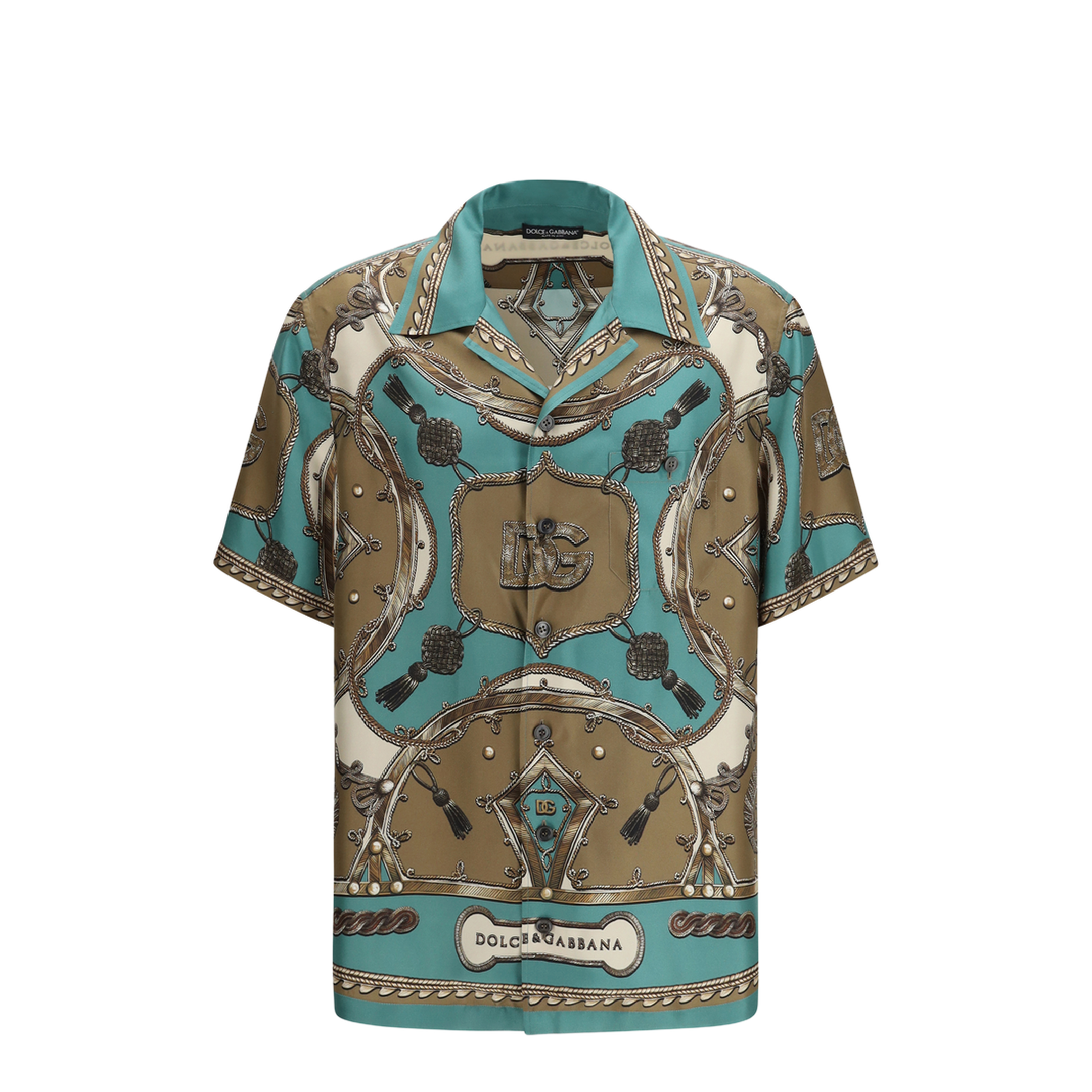 Hawaii Shirt in Washed Silk Twill with Cargo Print - Image 1