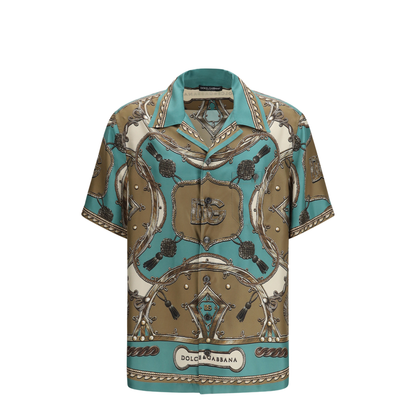Hawaii Shirt in Washed Silk Twill with Cargo Print - Image 1