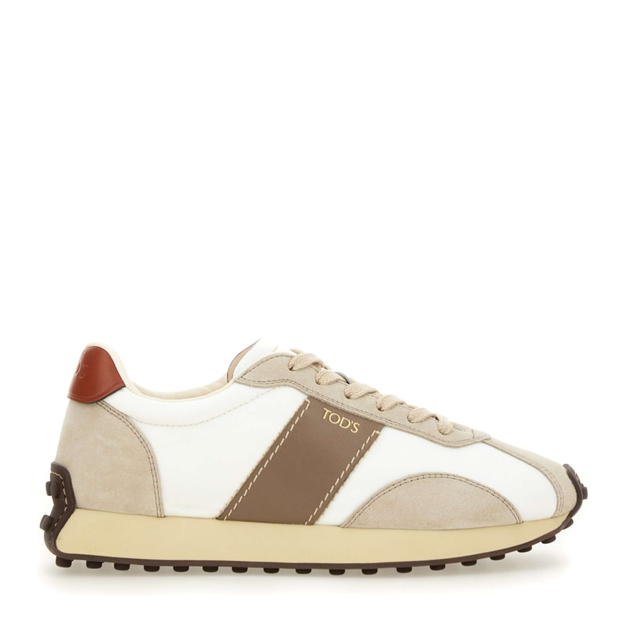 Leather and Fabric Sneaker - Image 1