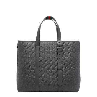 GG Emblem Large GG Supreme Tote Bag - Grey - Image 1