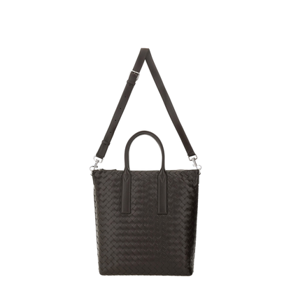 Intrecciato Leather Tote Bags - Fondant/Brown - Image 2