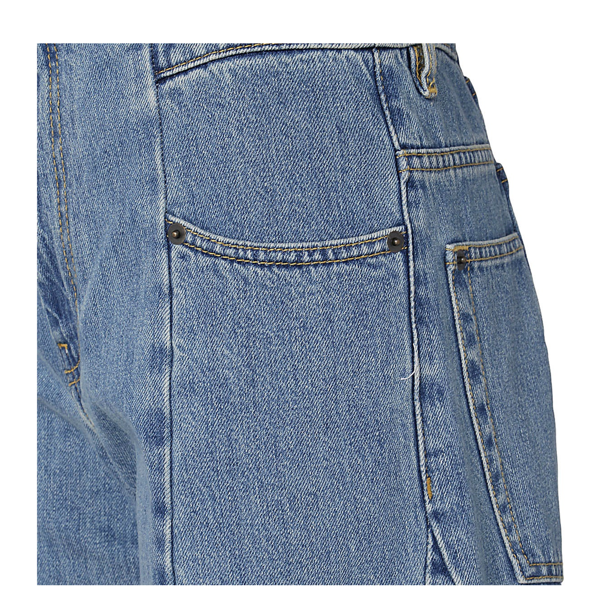 Blue Denim Regular-waisted Wide-leg Jeans - Image 4