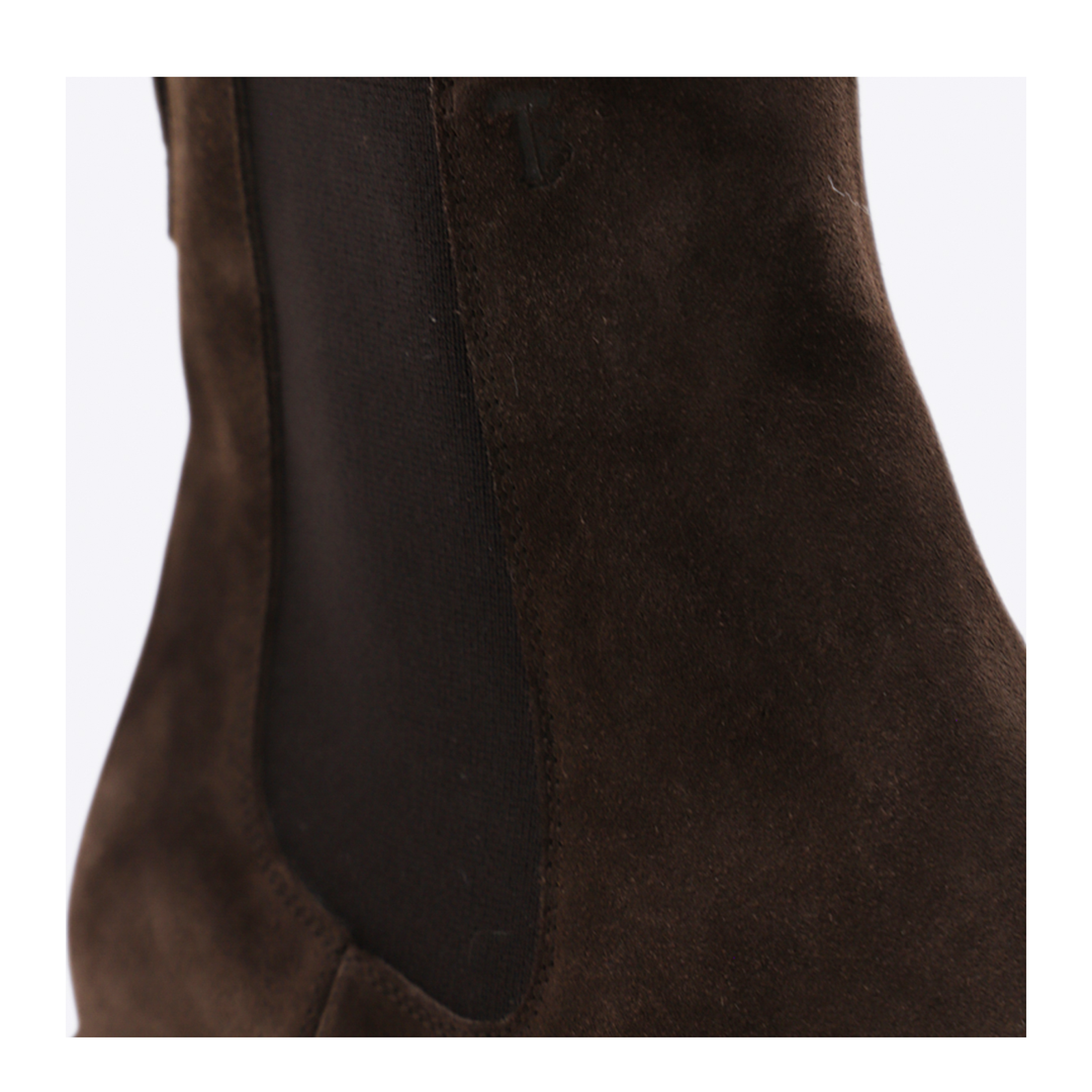 Coffee Brown Elasticated Side Panels Low Stacked Heel Round Toe - Image 8
