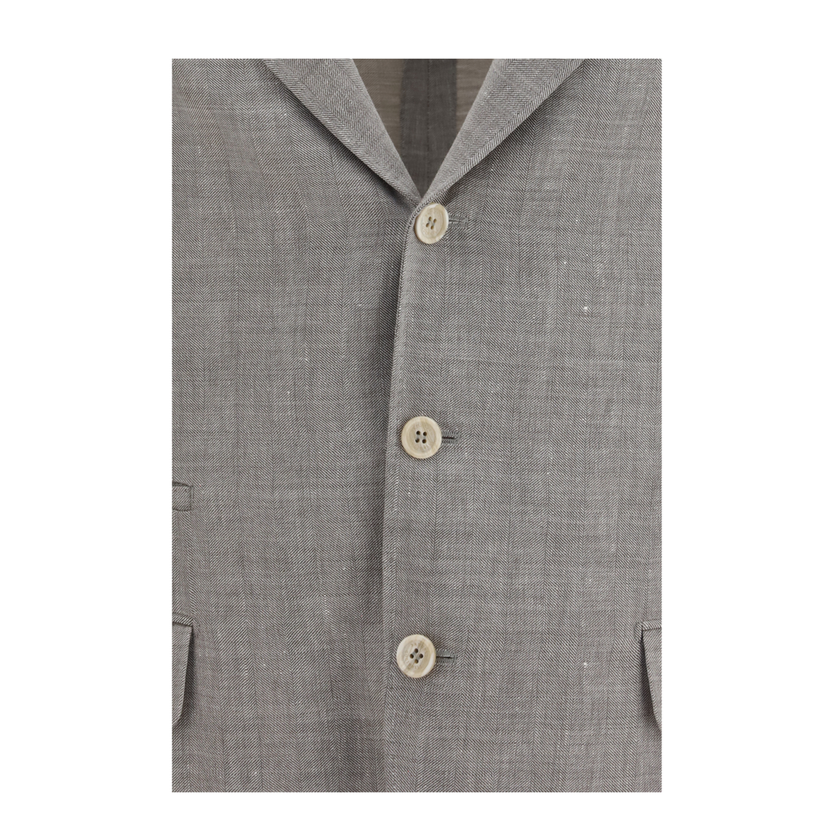 Deconstructed Linen And Wool Chevron Jacket - Image 3