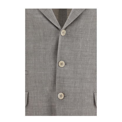 Deconstructed Linen And Wool Chevron Jacket - Image 3