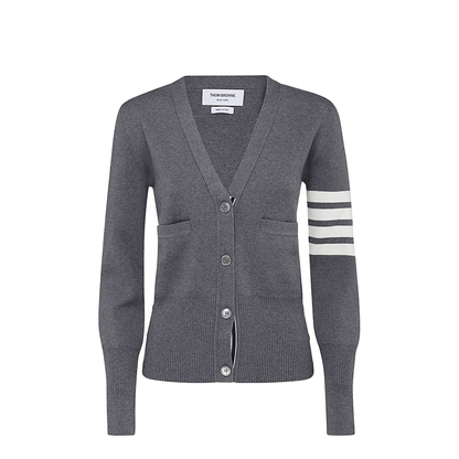 Wool 4 Bar V Neck Cardigan - Image 5