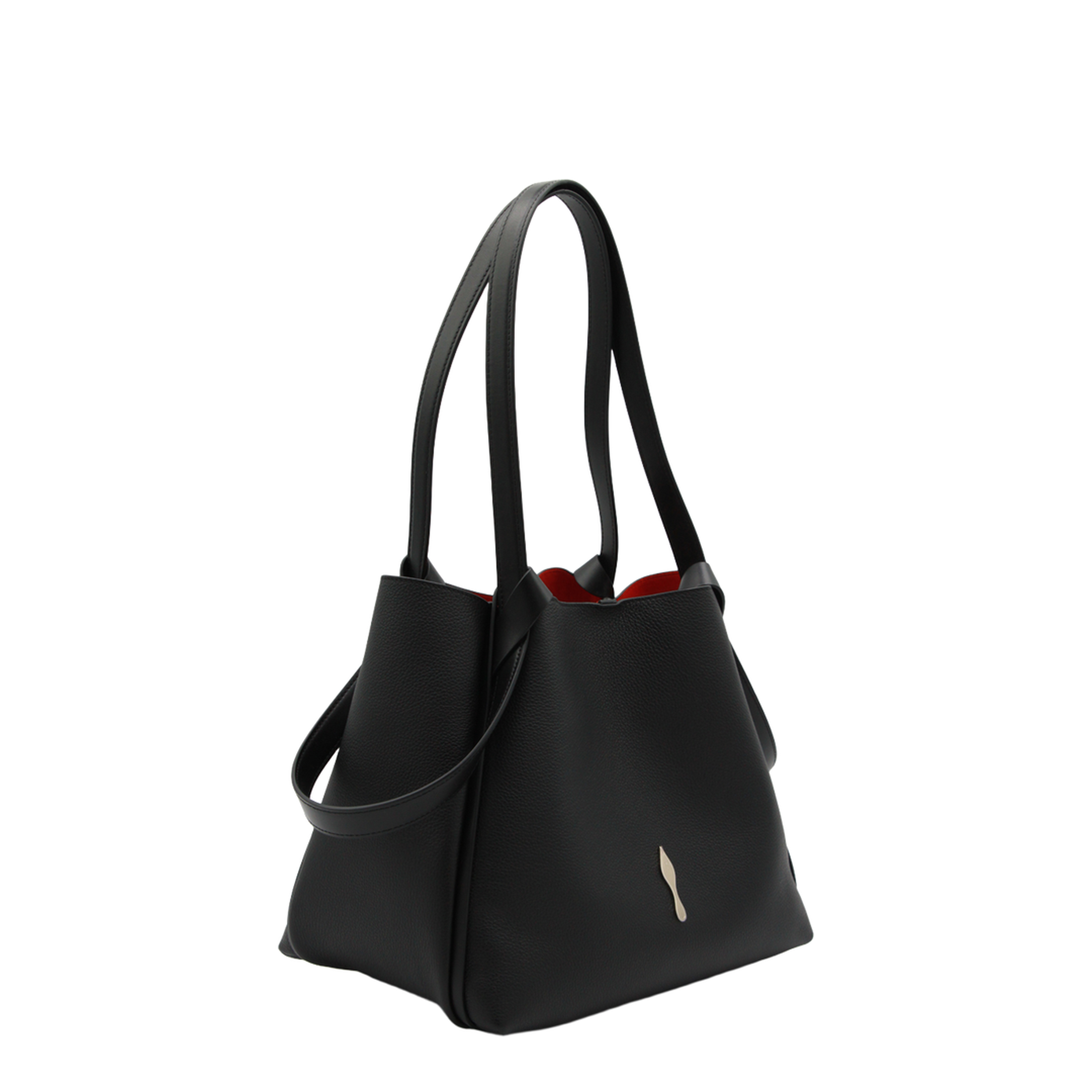 Bettina Small Grained Calf Leather Tote - Black - Image 3