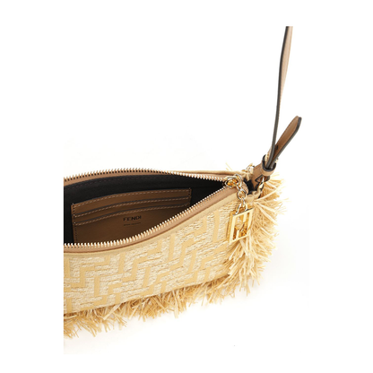 Baguette Pouch Raffia All Over FF With Fringes - Image 4