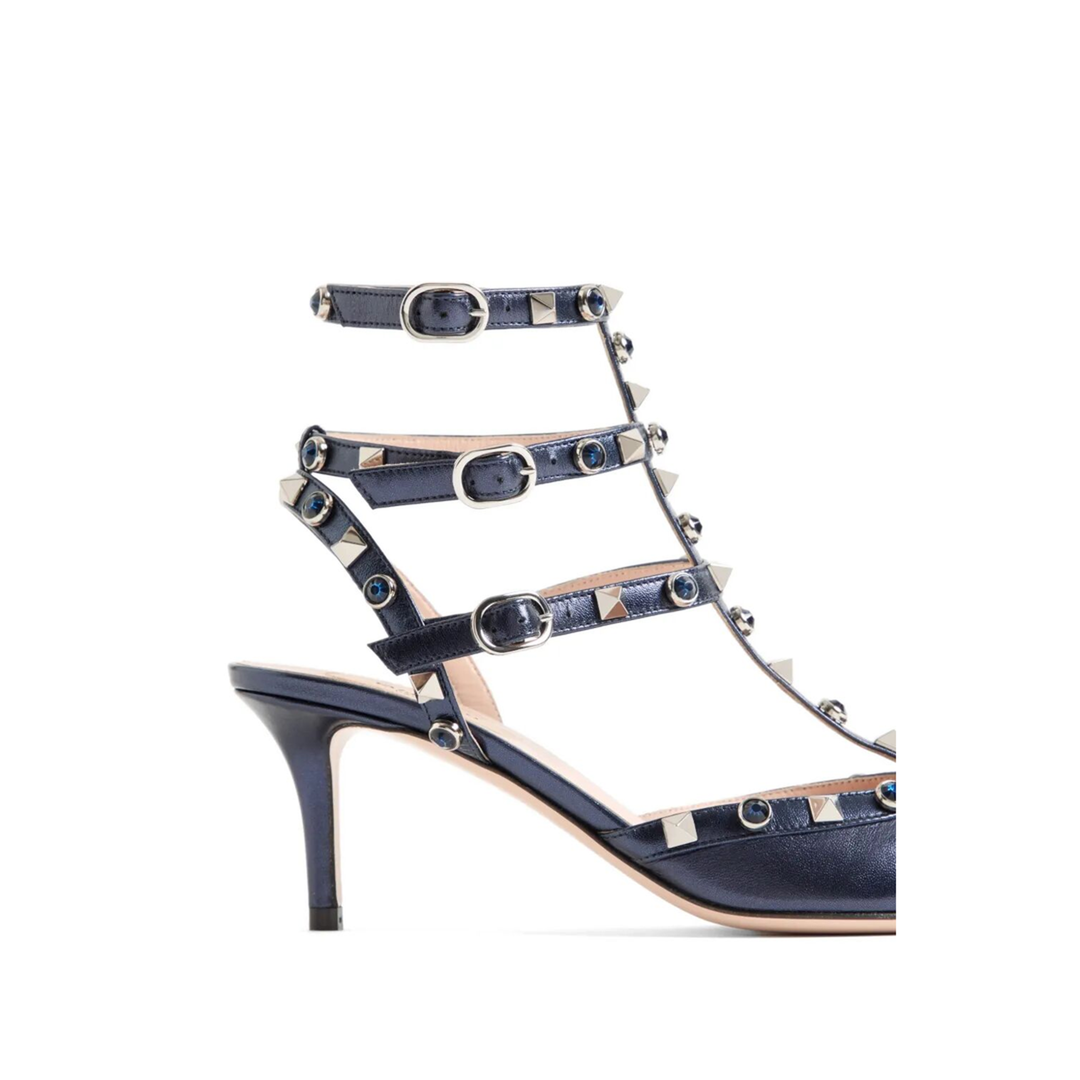 Rockstud 65 Pumps in Laminated Nappa Leather with Cabochon - Image 6