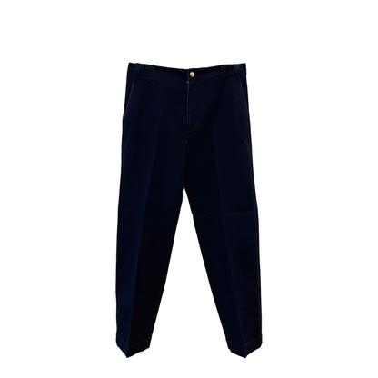 Washed Denim Pant with Embossed Label in Dark Blue - Image 1