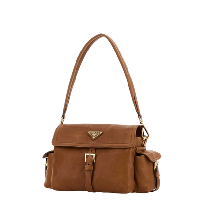 Camel Nappa Leather Explore Shoulder Bag - Image 4