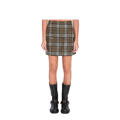 Green Check Miniskirt - Image 1