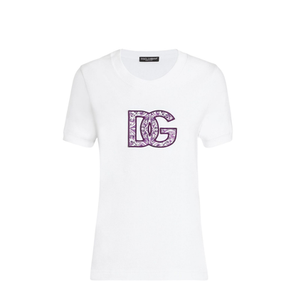 Short-sleeved Cotton T-Shirt in White - Image 1