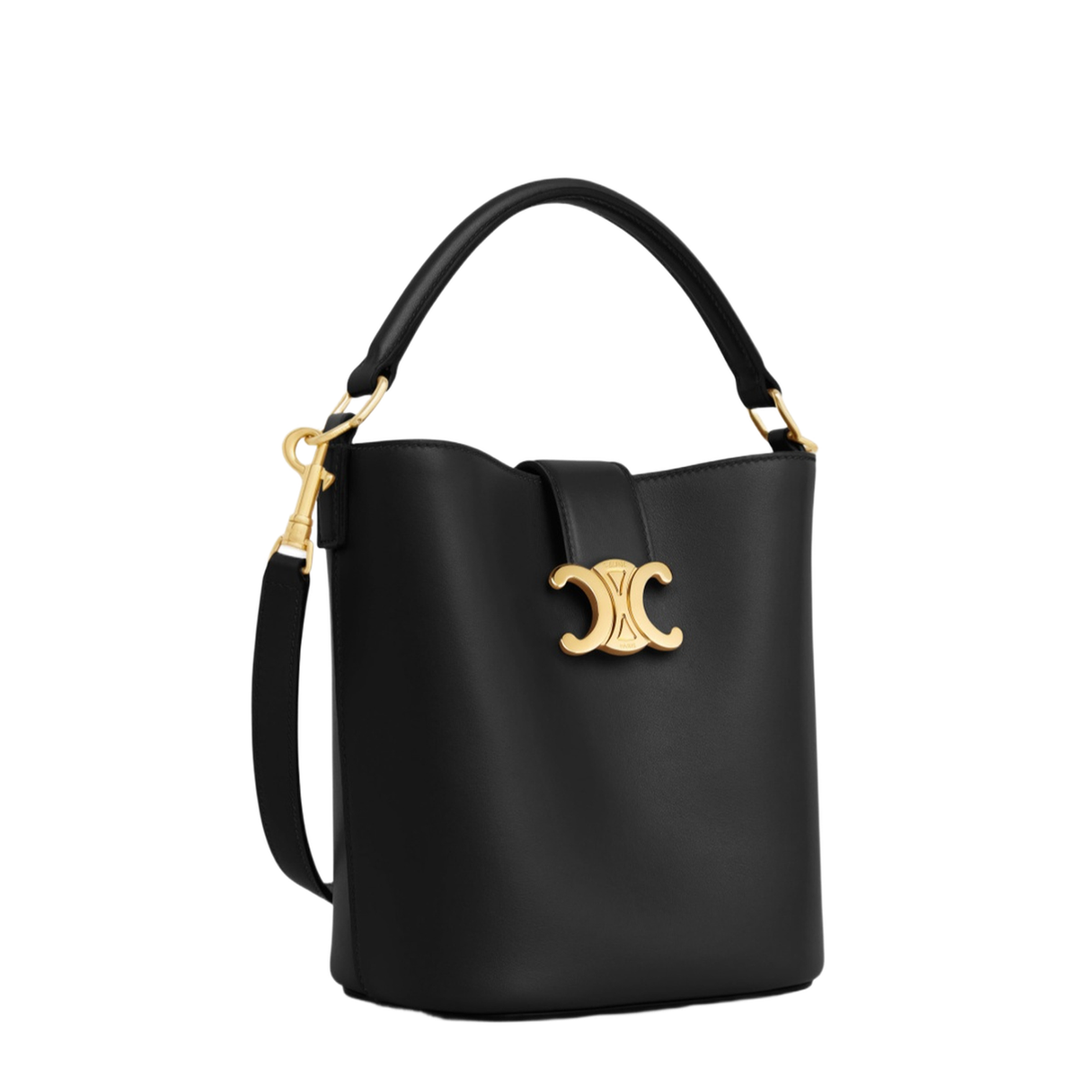 Louise Small Calfskin Bucket Bag - Black - Image 2