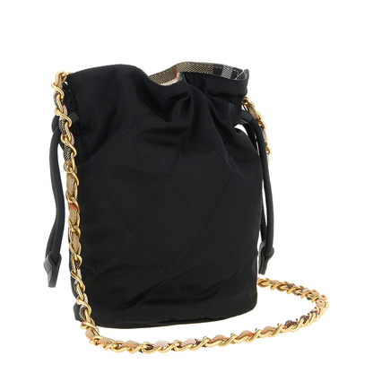 Horseshoe Quilted Nylon Crossbody Bag - Black - Image 2