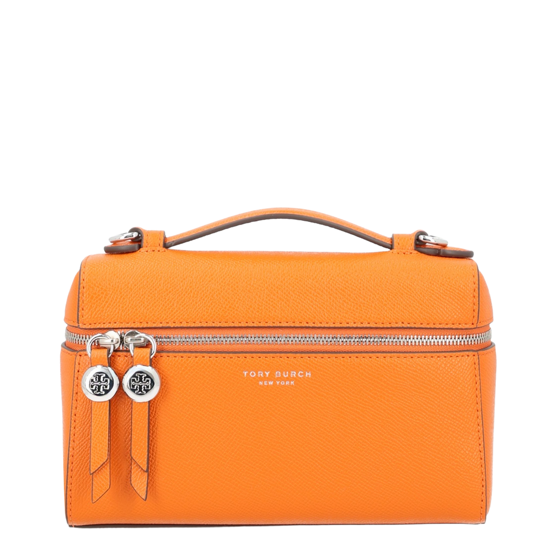 Romy Slim Saffiano Top-Handle Bag - Orange - Image 1