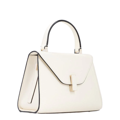 Iside Mini Calfskin Top Handle Bag - Pergamena White - Image 3