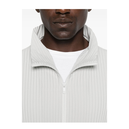 Pleated Texture Zip Fastening Jacket - Image 3