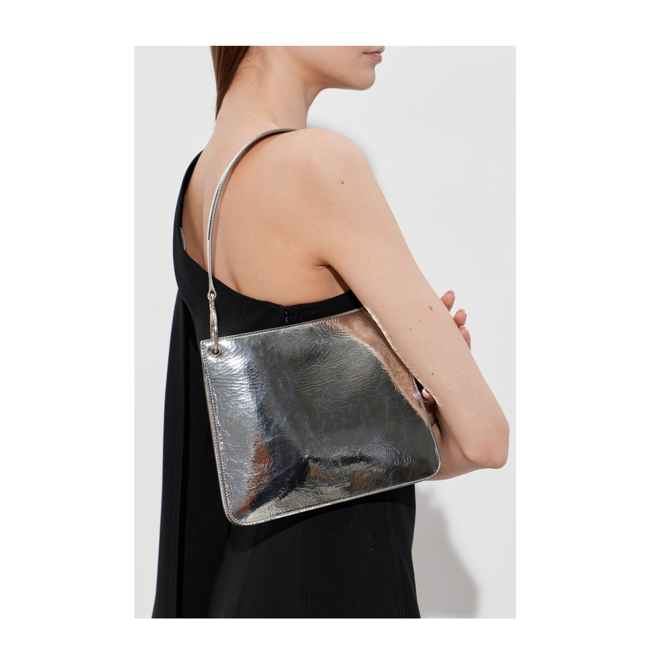 Otto Small Sheepskin Tote - Silver - Image 2