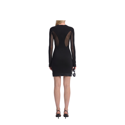 Mini Dress with Tulle Inserts - Image 2