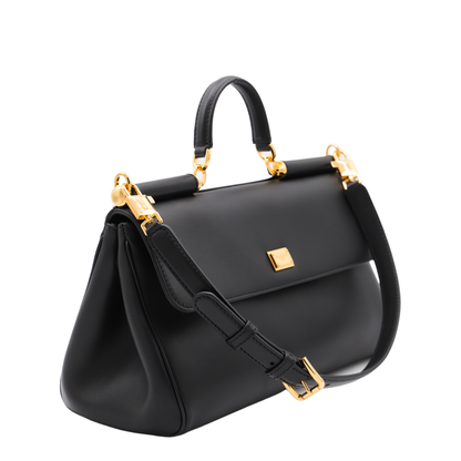 My Sicily handbag in plongé calfskin in Black - Image 4