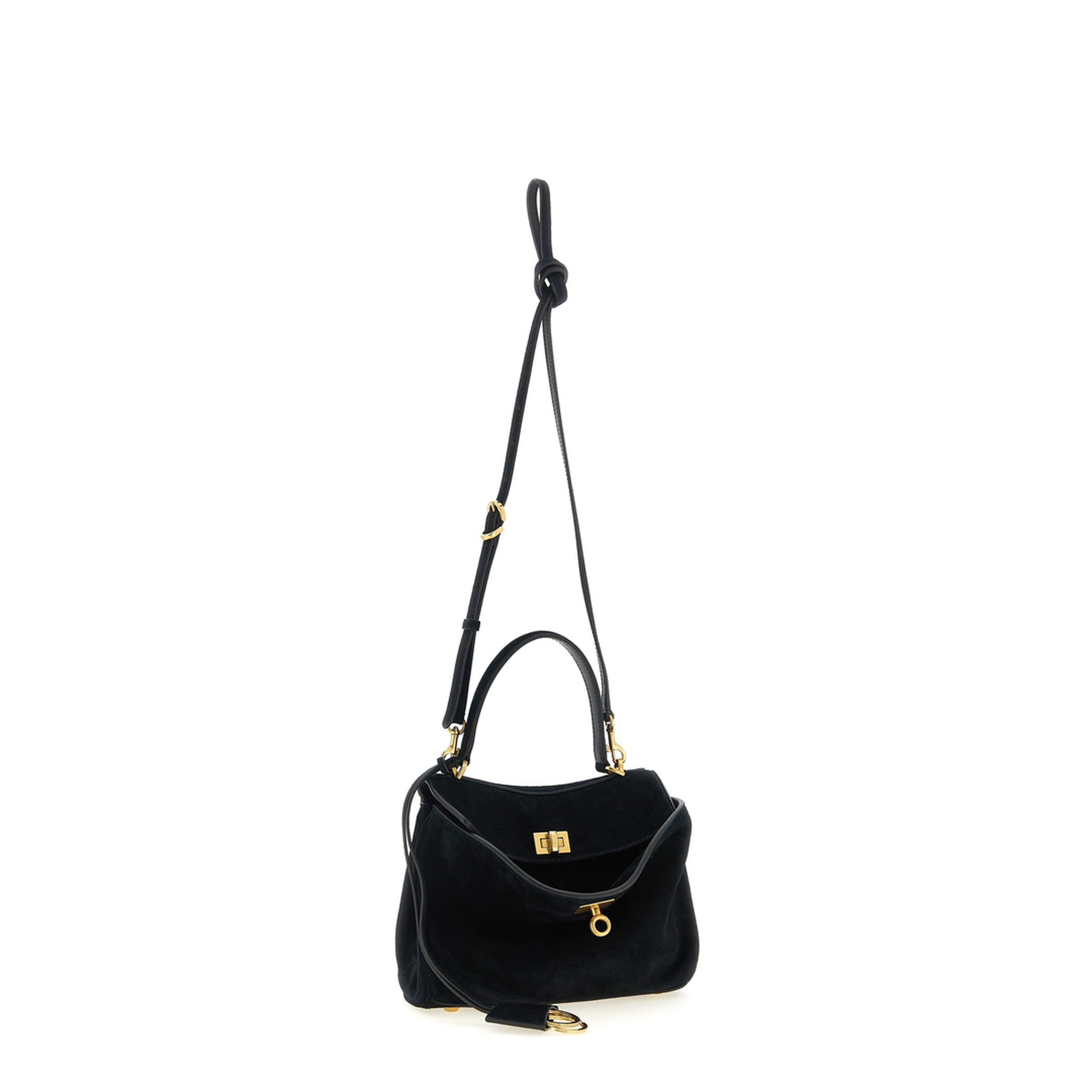 Black Suede Mini Rodeo Handbag - Image 3