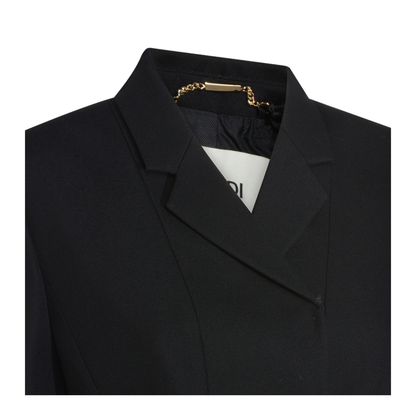 Black Grain de Poudre Wool Jacket - Image 7
