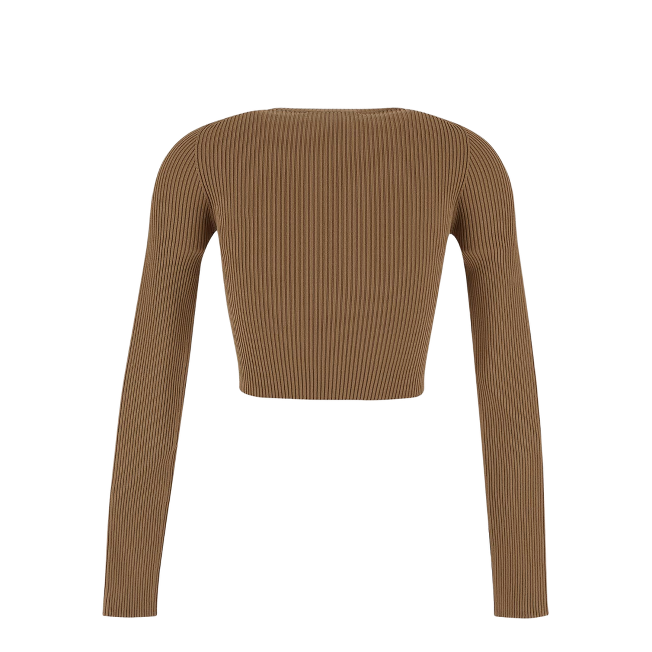 Rib Texture Crop Sweater - Image 3