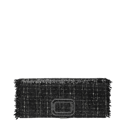 Pilgrim Sequin Tweed Clutch - Black - Image 1
