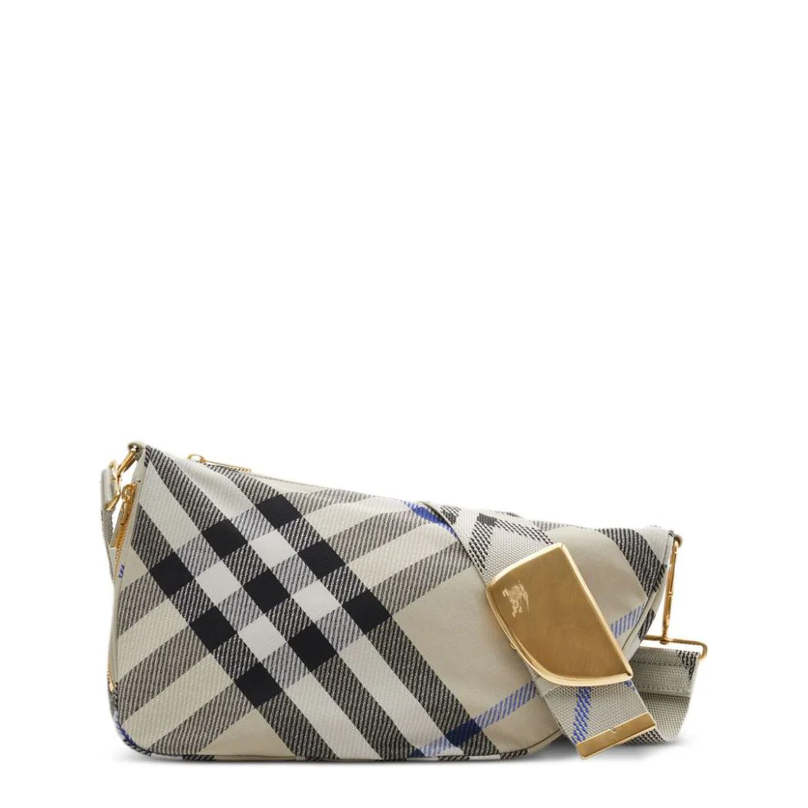 Medium Shield Checkered Crossbody Bag - Image 1