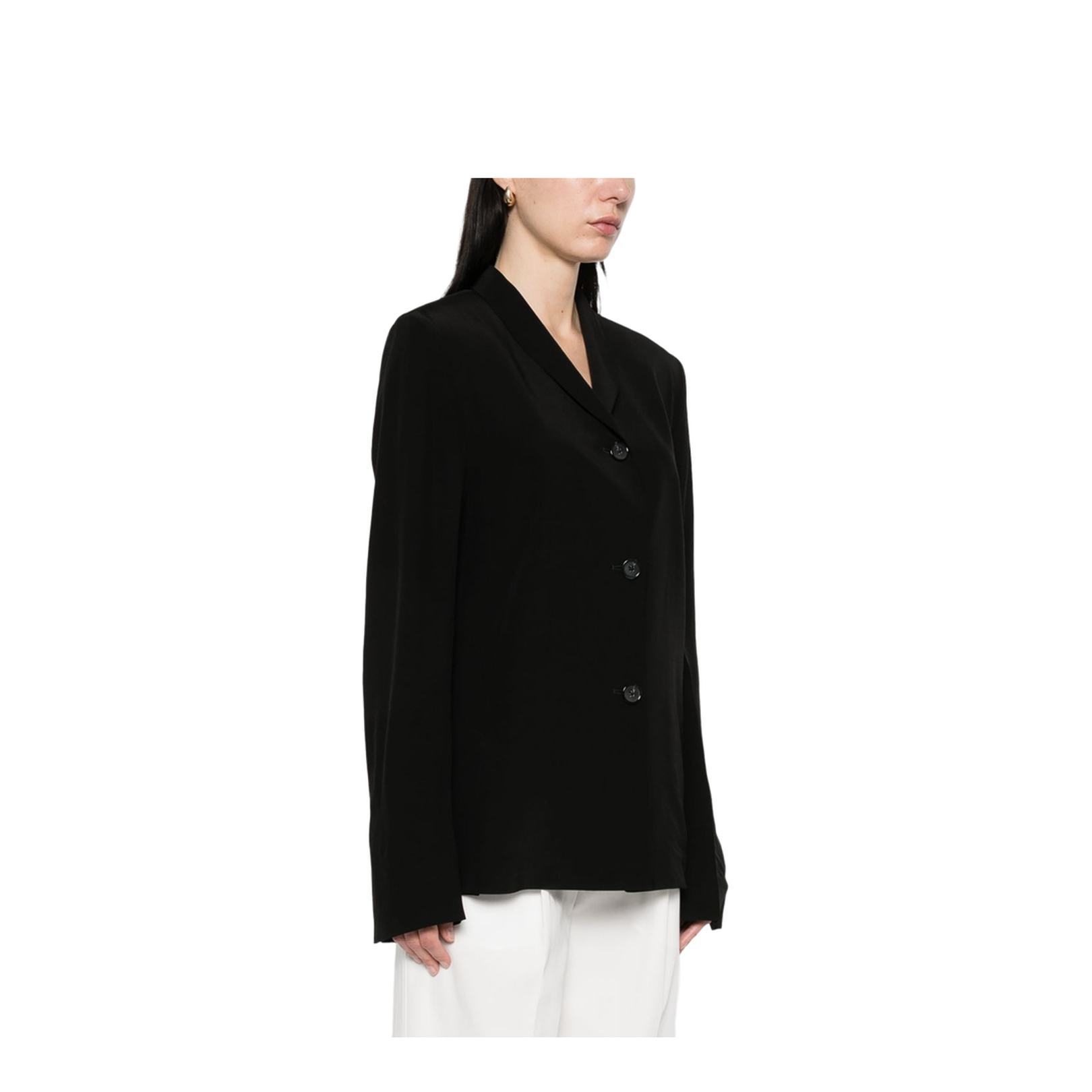 Black Convertible Neck Blazer - Image 5
