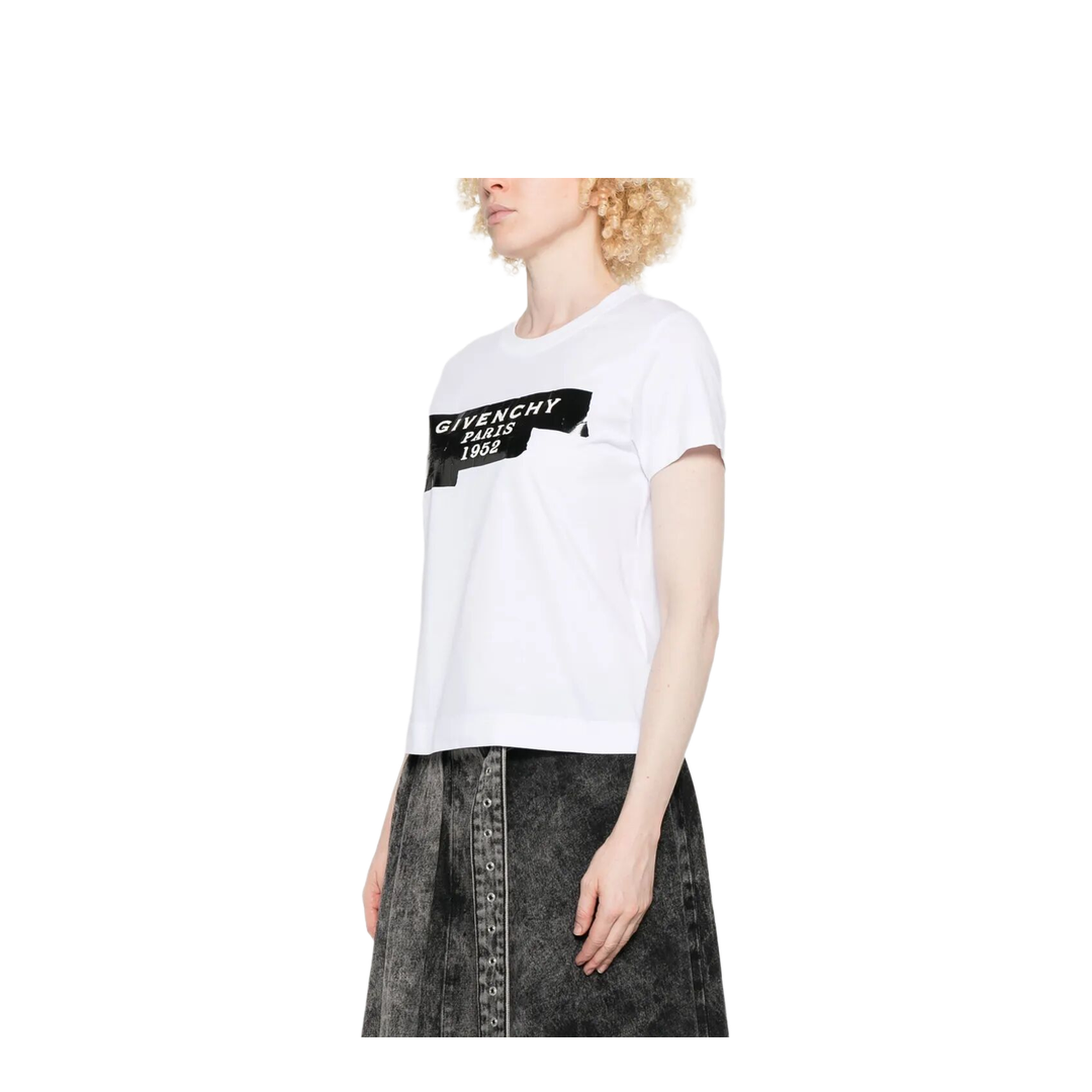 Cotton T-Shirt with Tape Print - Image 8
