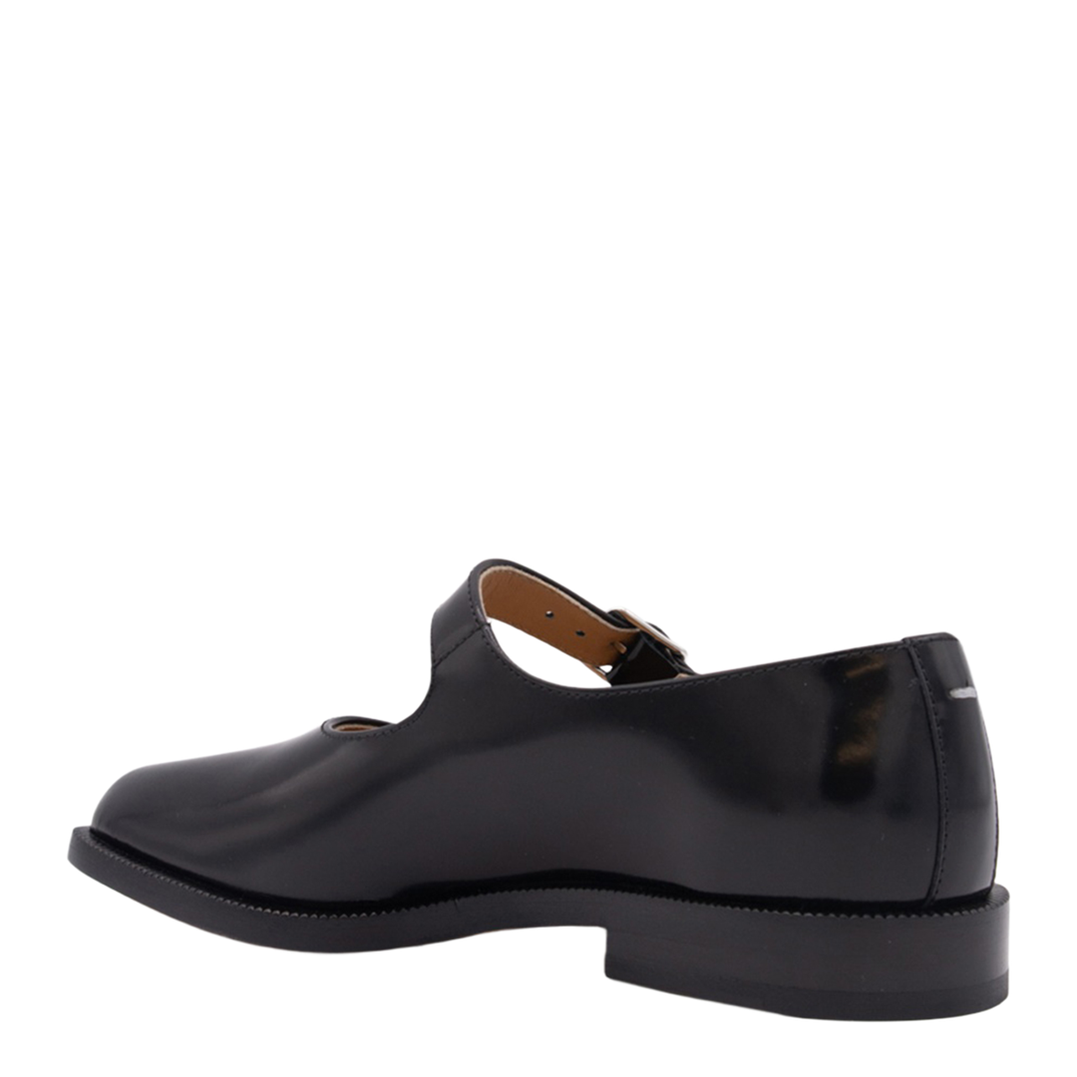Black Leather Tabi Mary-Jane Shoes - Image 3