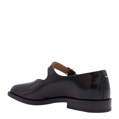 Black Leather Tabi Mary-Jane Shoes - Image 3