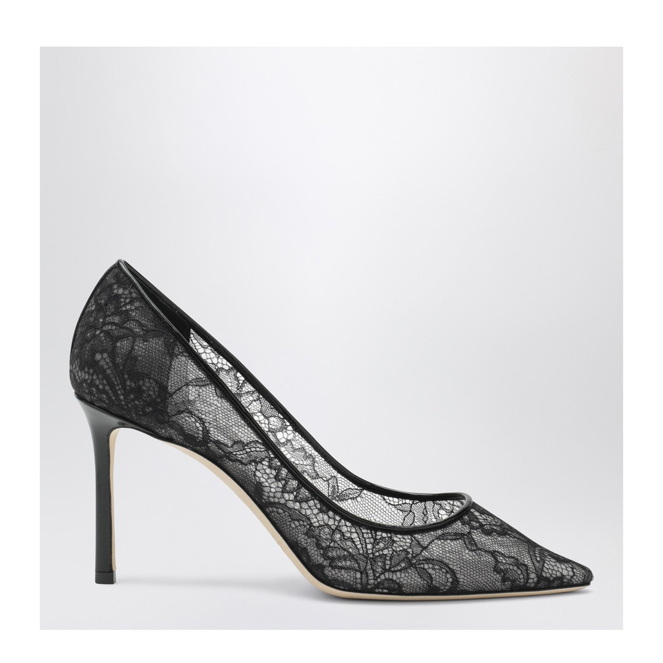 Romy 85 Pumps in Lace with Logo - Image 1
