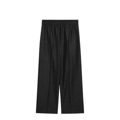 Dark Grey Wide-Leg Wool Trousers - Image 2