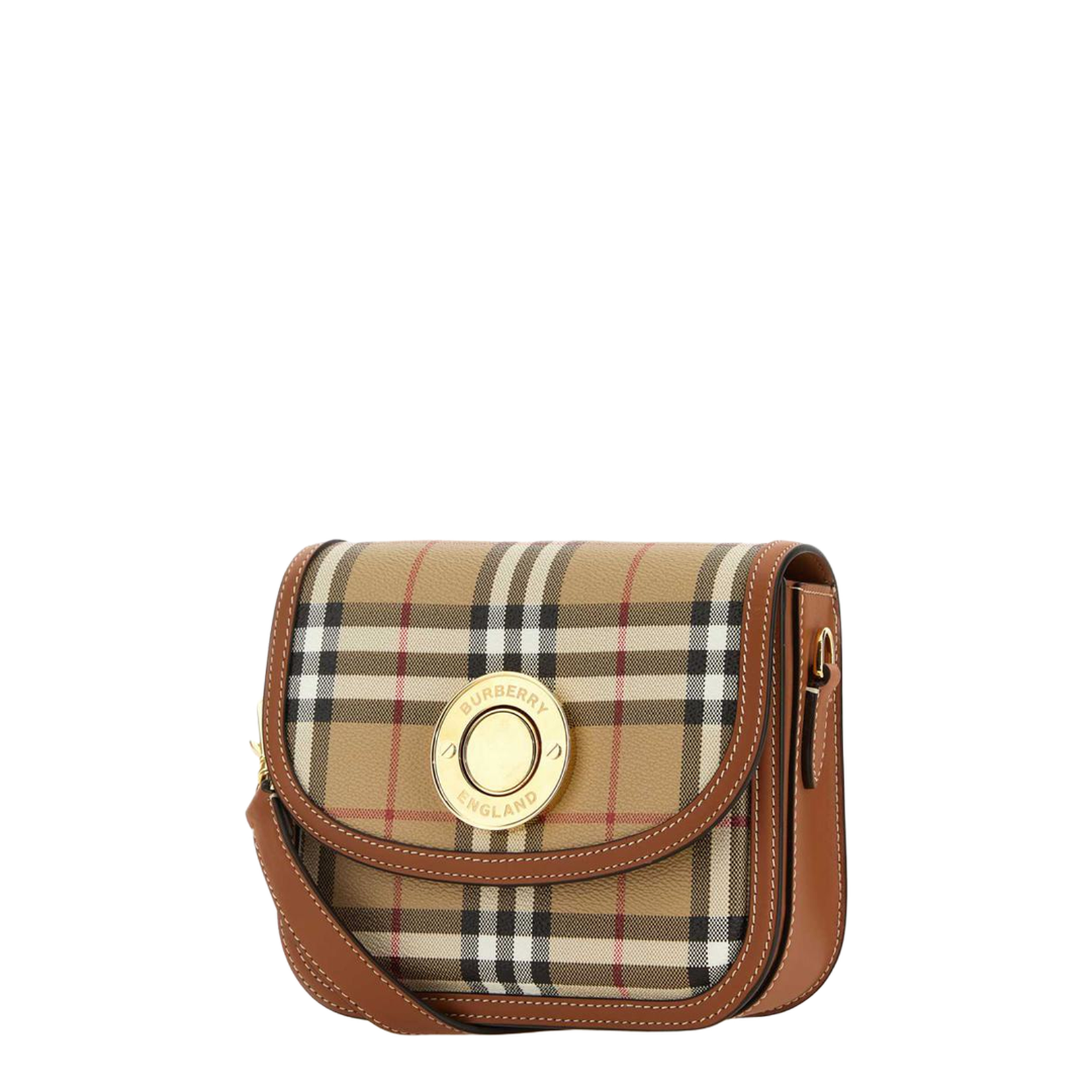 Elegant Check Pattern Shoulder Bag - Image 1
