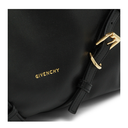 Voyou Medium Shiny Leather Shoulder Bag - Black - Image 6